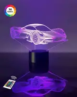 3D ночник "Автомобиль 34" (УВЕЛИЧЕННОЕ ИЗОБРАЖЕНИЕ) + пульт ДУ + сетевой адаптер +батарейки (3ААА)  3DTOYSLAMP