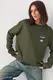 Трикотажний лонгслів oversize з вишитим ведмедиком - хакі цвет, ONE SIZE
