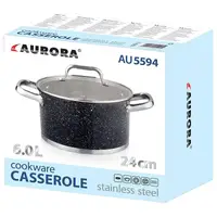Каструля зі скляною кришкою Aurora 5594AU 24 см 6 л