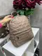 Беж - молодежный стеганый рюкзак на молнии с дополнительными карманами (0449)