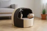 Будка для котов и собак Комфорт лето коричневая №3 520х440х440