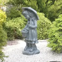 Садова фігура Дівчинка із парасолькою зелений граніт 66х30х22 см Гранд Презент ССПГ12146-2 Зелений