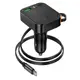Адаптер автомобильный HOCO Guardian car charger with retractable cable NZ18 |1USB/1Type-C, 65W/3A, PD/QC|