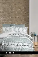 Семейное Турецкое Постельное белье First Choice Deer Dark Green Ранфорс 160х220см (2шт)