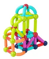 Конструктор магнитный Magnetic Sticks, 84 детали, 4 вида элементов, в боксе. Multicolor (146007)