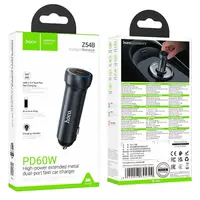 Адаптер автомобільний HOCO Prosperous (2C) car charger Z54B |2Type-C, PD/QC, 60W/3A|