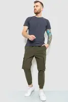 Спортивные брюки мужские тонкие стрейчевые цвет хаки 157R102