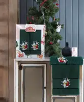 Набор полотенец новогодний подарочный Gulcan New Year Bear изумрудный 1+1