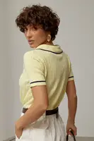 В'язане поло в косичку - лимонний цвет, ONE SIZE