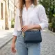 Модная сумка на два отделения из натуральной кожи Vintage 22355 Синяя