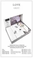 Постельное белье Elita Premium 200х220см Love Grey с пледом