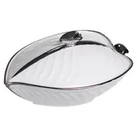 Супница 800 (мл) фарфоровая 26×18×14 (см) с крышкой Белый с серебром XL-4074AS