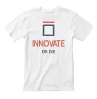 Футболка мужская "Innovate or Die", Белый, XXL, английский