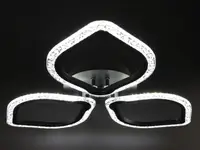 Люстра світлодіодна стельова LED світильник для квартири на стелю лед з пультом 25745 Чорний 8х57х57 см.