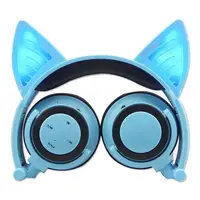 Навушники LINX BL108A Bluetooth навушники з котячими вушками LED Сині
