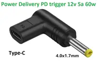 Перехідник на 12v (max 5a, 60w) 4.0x1.7mm з USB Type-C (Female) Power Delivery PD тригер (A class) 1 день гар.