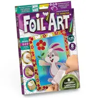 Аппликация разноцветной фольгой "FOIL ART", "Зайчик"