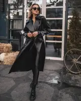 Плащ пальто женское черное код П646