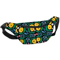 Сумка-бананка Bumbag унисекс на пояс и через плечо Желтые цветы 27x16 см