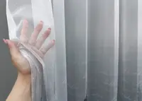 Тюль з принтом "Париж". Колір синій з білим. Код 1750т