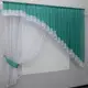 Кухонный комплект, шторка с ламбрекеном, на карниз 2м. Цвет бирюзовый с белым. Код 062к