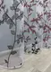 Тюль (3х2,7м.) органза с крупным цветочным принтом. Цвет белый с красным и чёрным. Код 825т 42-0432