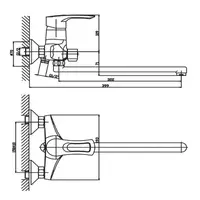 Змішувач для ванни 108 Haiba HANSBERG 006 (HB0195)