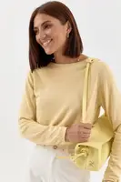 Жіночий лонгслів із віскози - жовтий цвет, ONE SIZE