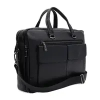 Мужской кожаный портфель Borsa Leather K166457bl-black