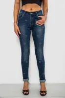 Джинси жіночі однотонні Skinny, колір синій, 244RA-019