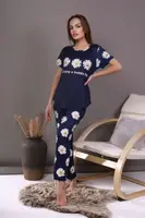 Пижама женская синяя футболка и брюки П868 L