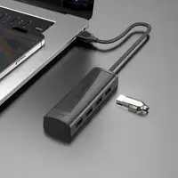 Переходник HOCO Easy safety 4-in-1 Adapter HB41 |USB to USB3.0x4||L=0.2M|