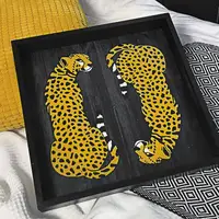 Піднос (таця) квадратний з дерева Гепард 30x30x4 см (PDN_19M008_BL)