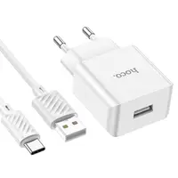 Адаптер сетевой HOCO Type-C Cable Leisure single port charger C106A |1USB, 10.5W/2.1A|