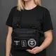 Тактическая сумка для патчей Cordura 600D — 5 карманов, мессенджер черный из ткани.