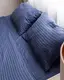 Постельное белье семейное Dushka Home Страйп сатин 20523 160х215х2 см темно-синие