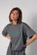 Жіноча футболка oversize з написом - сірий цвет, S