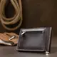 Кожаный мужской зажим для денег с монетницей GRANDE PELLE 11547 Коричневый