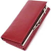 Модний жіночий гаманець на магнітах із натуральної шкіри ST Leather 23113 Бордовий