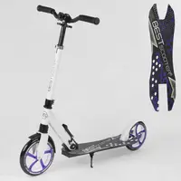 Самокат детский Best Scooter с PU колесами, зажимом руля и 1 амортизатором White/Purple (88916)