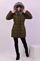 Куртка женская зеленая еврозима код П618 XXL