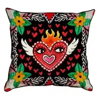 Подушка с мешковины Жарко люблю 45x45 см (45PHB_22L001)
