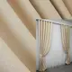 Комплект готовых штор лен-блэкаут с фактурой "Лен мешковина" Цвет бежевый Код 1162ш 2шт 2х2.7м.
