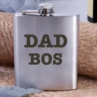 Фляга сталева "Dad boss", англійська, Крафтова коробка, 210 мл
