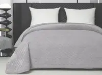 Плед-покривало Dushka Home Велюр 21326 200х220 см світло-сірий