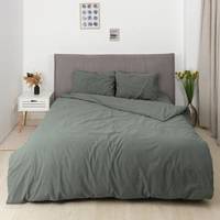Постельное белье семейное Viluta Сатин Wash-84-S 210х143х2 см холодное зеленое