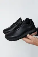 Подростковые кроссовки кожаные весна/осень черные Emirro 39/1 Sport 37