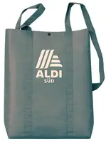 Легкая складная сумка-рюкзак шоппер для покупок Aldi 48х38 см серая