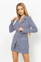 Костюм жіночий в смужку, колір біло-синій, 167R1077