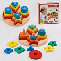 Деревянная логическая игра “Геометрическая 
пирамидка” (С 48713)